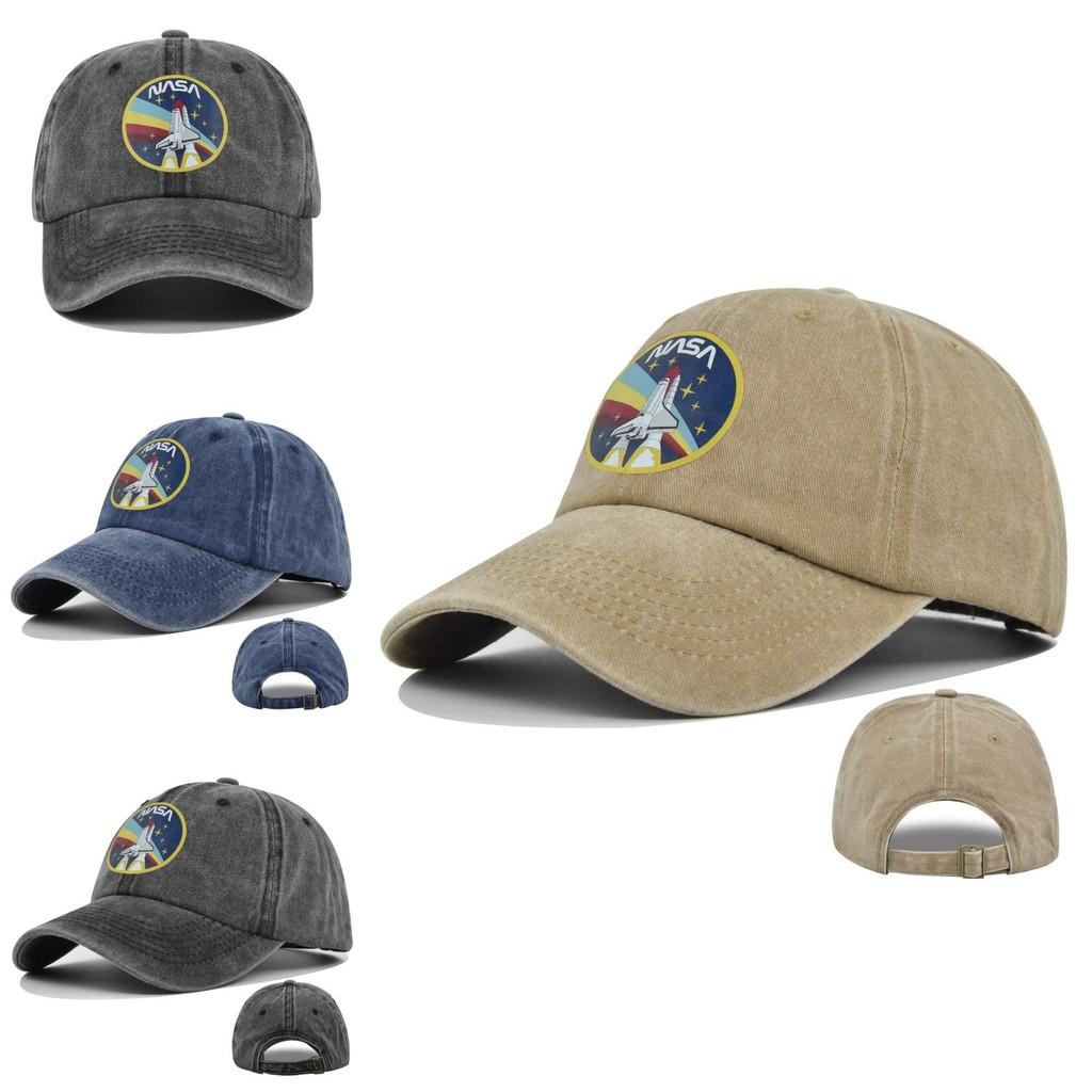 Nasa Graffiti Print Baseball Cap Colorful Silk Screen Duck Tongue Cap Vintage Sun Hat Personalized Hat