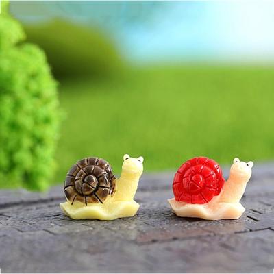 Snail Figurine Miniature Statue Decoration For Mini Fairy Garden Micro Landscape Cartoon Animal Resin Craft