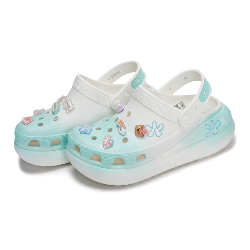 Crocs Crush Clog REGO Hot Dog Blue Mood Starfish Fresh Cute Poop Feeling Hole Shoes Unisex Bone White Blue