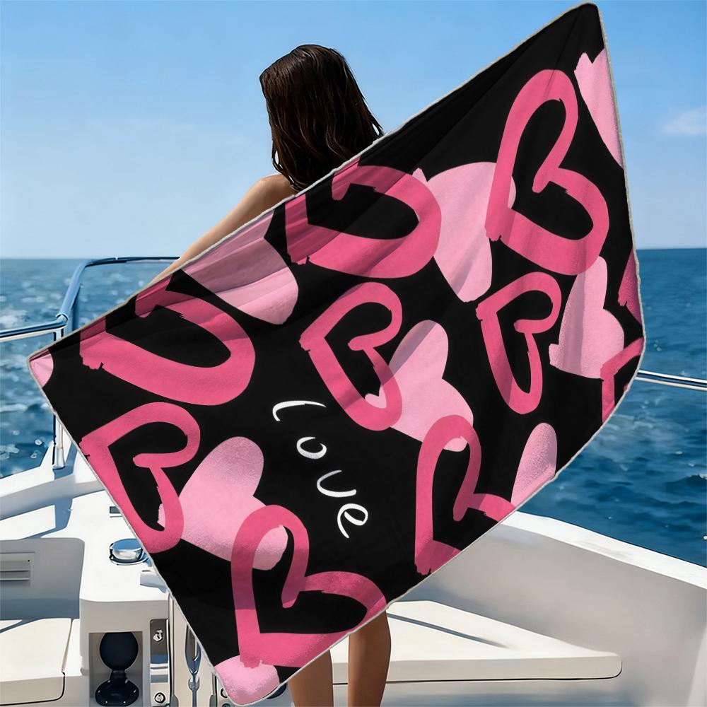 Pink FloralsBeach Towel Ultra-fine Fiber Quick Drying Absorbent Beach Swimming Vacationvacation Essentials Gifts