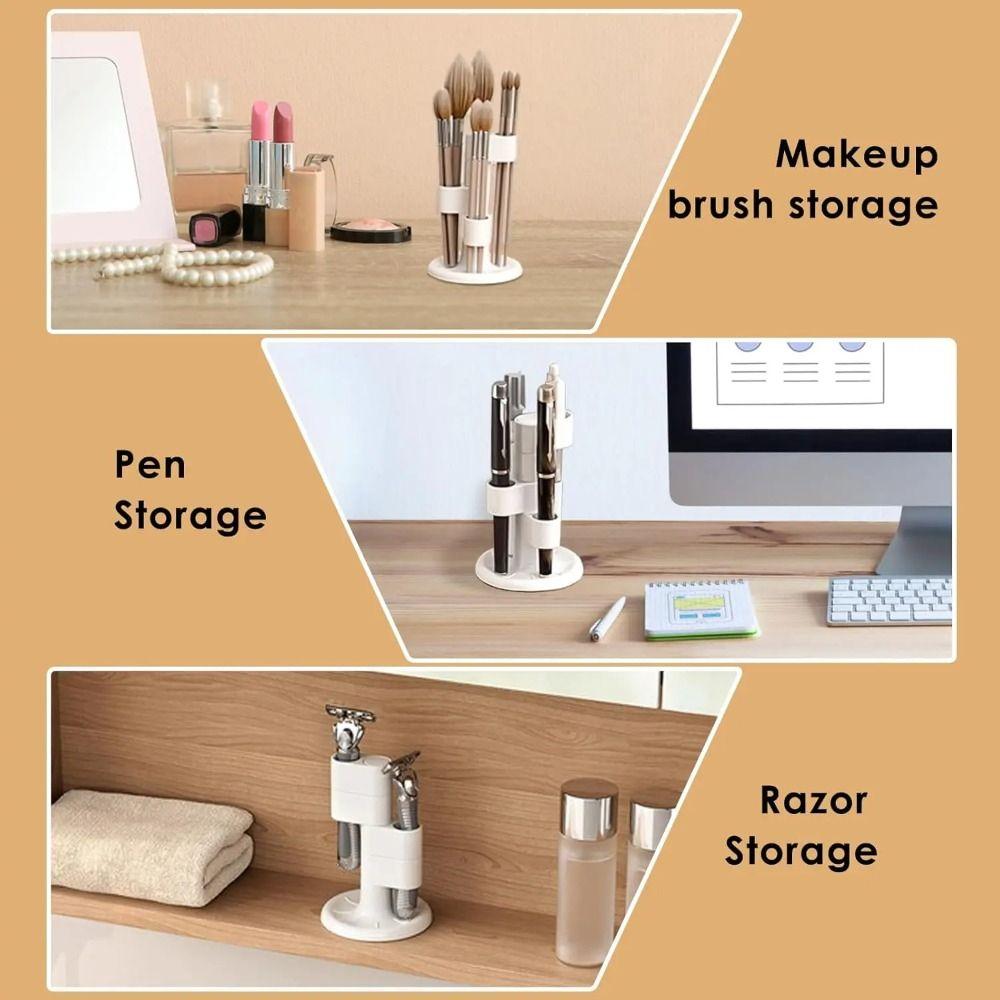 2Pcs 4 Holes Rotating Toothbrush Holder Funny Toothbrush Storage Rack  Office/School Supplies