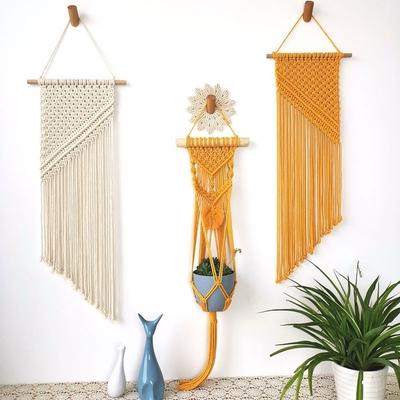 Ręcznie robiony ścienny wiszący bawełniany gobelin wieszak na doniczki uchwyt na rośliny Boho Home Decor