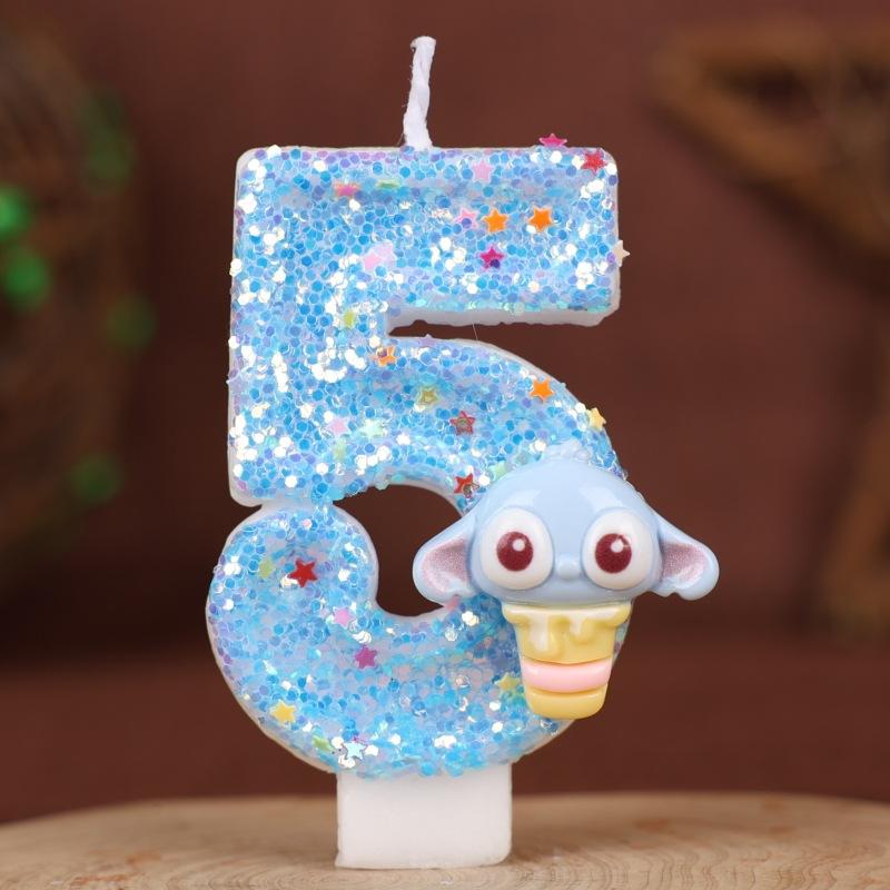 Numbers Birthday Candles Cake Party Handmade Numbers Candles Blue