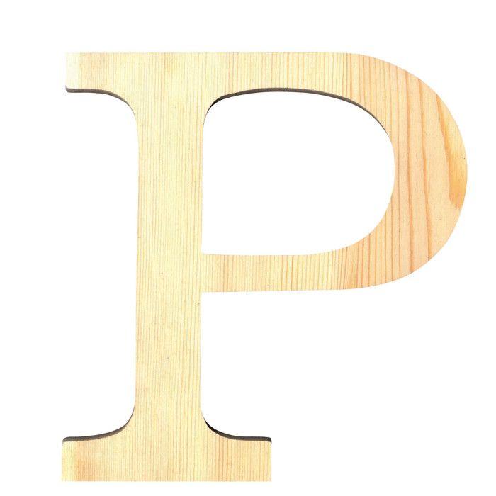 LETTRE P - 19 CM - BOIS
