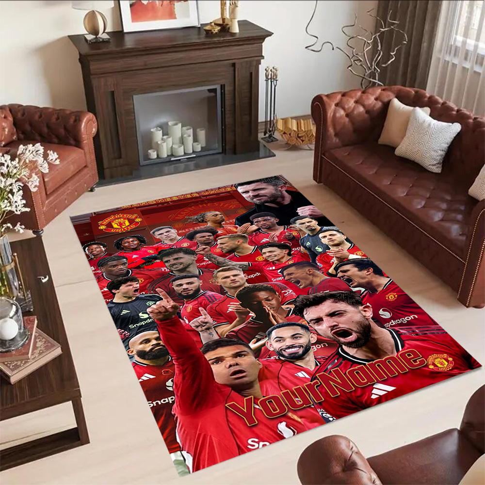 Manchester Customizable Name Carpet Perfect for Entryway Balcony Game Room Hallway Antislip Carpet Decorate Offices Birthday/Christmas Gift