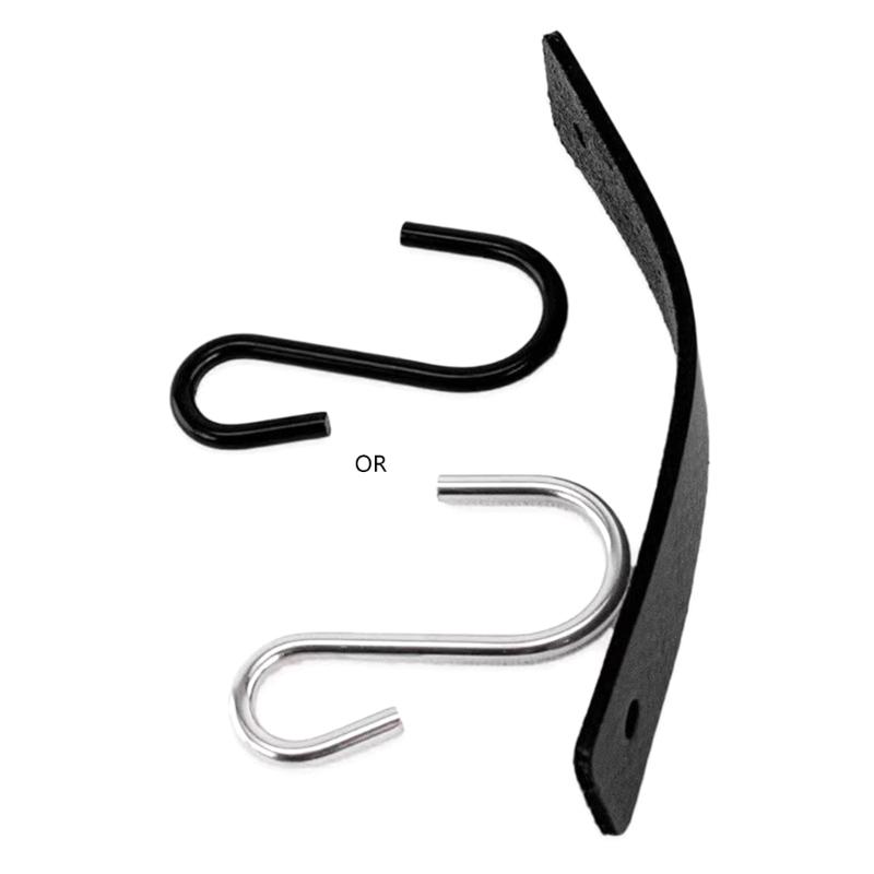 5 Pezzi Gancio a S in Pelle PU con Cinturino Pendente Gancio di Archiviazione Organizer per la Casa Gancio per Campeggio all'Aperto
