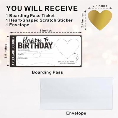 Boardingkort Skraplotter DIY-kit - Dubbel överraskningsavslöjande för Bröllop & Födelsedag, Kreativ Inbjudningsspel Gåva
