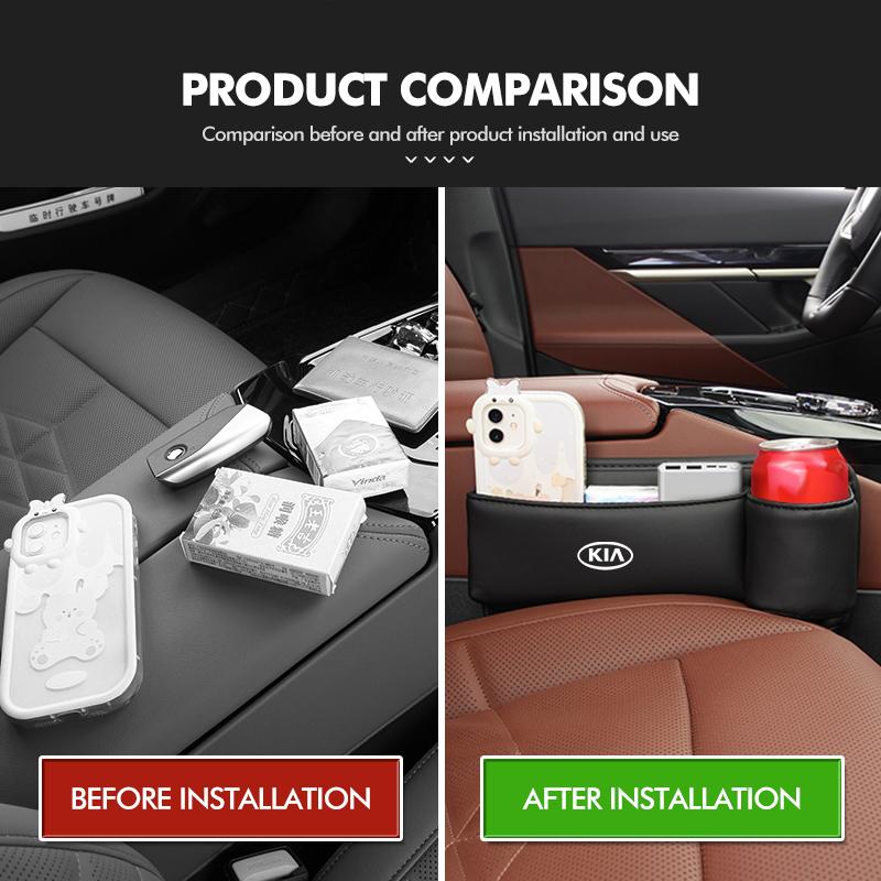 NYOJ2 Car Seat Center Console Armrest Gap Filler Storage Box For KIA Ceed Sportage Rio K5 K2 Optima Cerato Proceed Venga