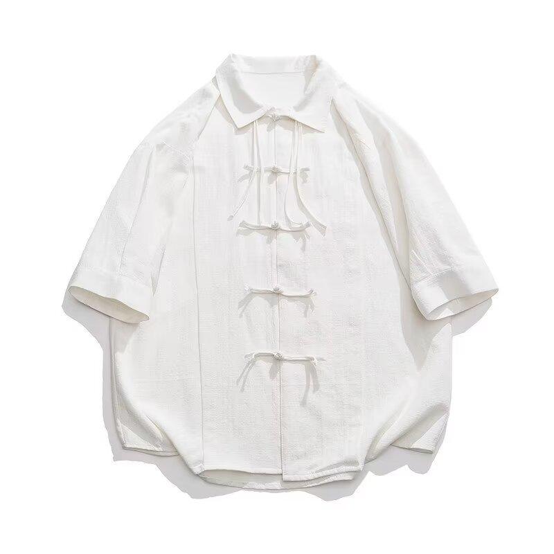 China-Chic Men'S Wear Chinese Style Shirt Men'S Button Shirt Cool Bamboo Leaf Embroidery Republic Of China Tang Suit