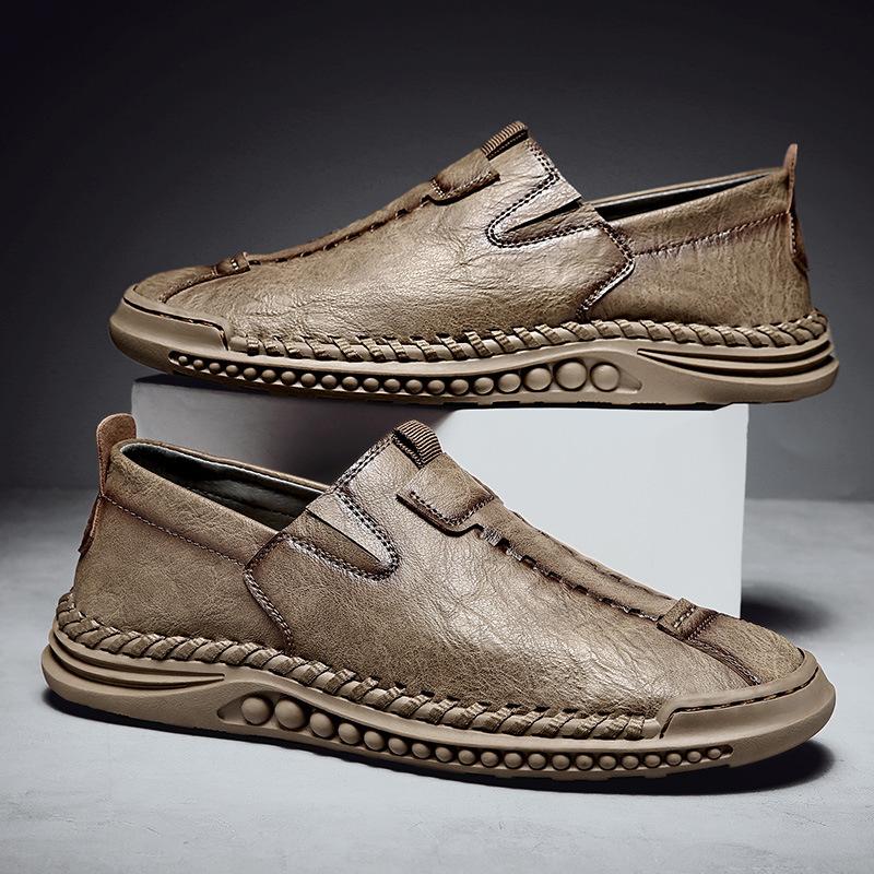 Frühling und Sommer 2025 Neue Übergröße Herren Freizeitlederschuhe Handgefertigt Außenhandel Herrenschuhe Ein Schuh
