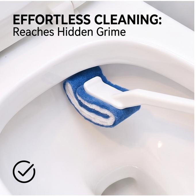 Ergonomischer Griff Weiche Borsten Toilettenbürste, Keine Toten Winkel Langlebig Spülfrei Badezimmer Reinigungsgerät für Haushalts-Toilettenfleckenentfernung