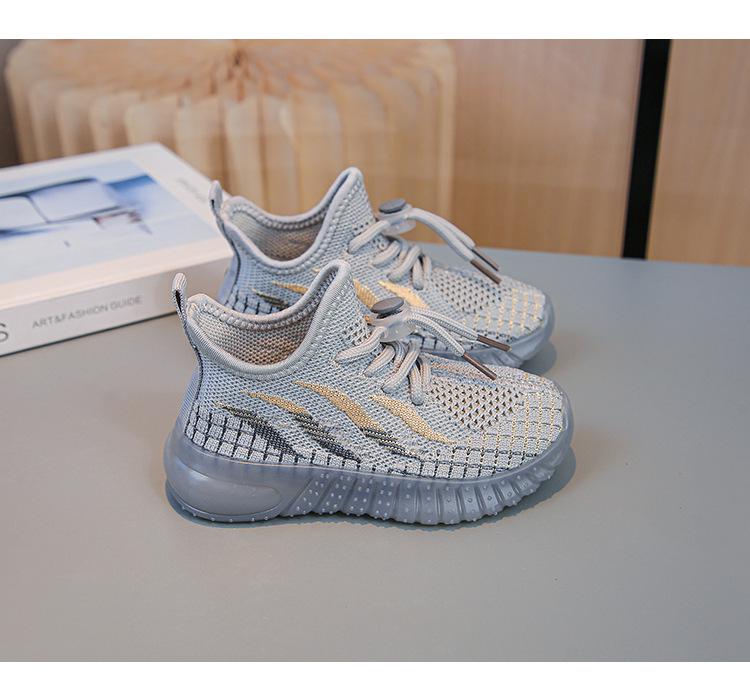 New Lightweight Breathable Children's Running Shoes - Boys & Girls, Soft Sole Woven Mesh, Spring and Autumn 2026