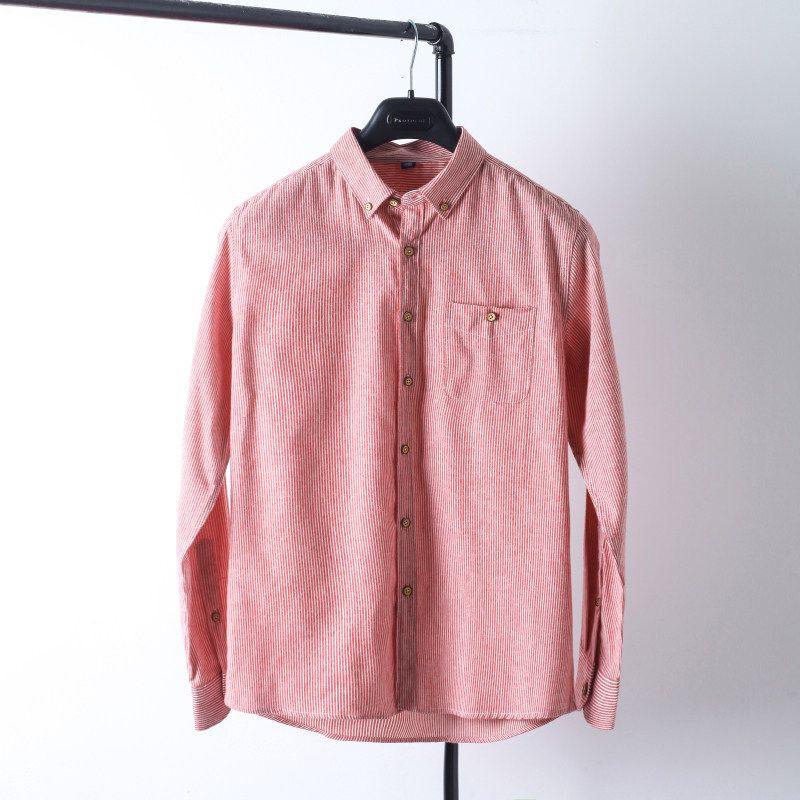 Foreign Trade Overplus Order Men's Cut the Tag Off Blue Stripe Shirts Men's Long Sleeve Slim Fit Korean Fashion Export Original Cotton Shirt