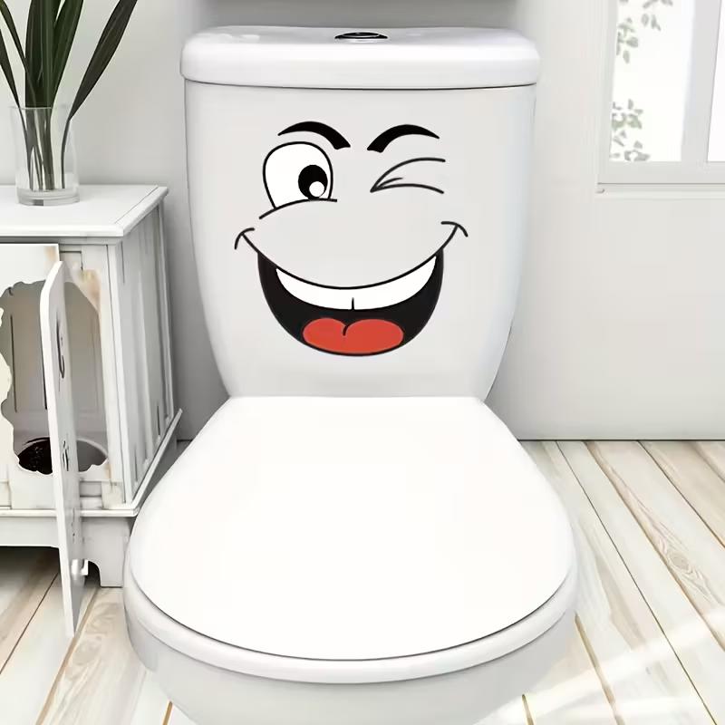 4pcs Funny Face Stickers To Cover Ugly Wall Spots! Removable & Self-Adhesive for Trash Cans, Walls, Fridge. Fun Decor