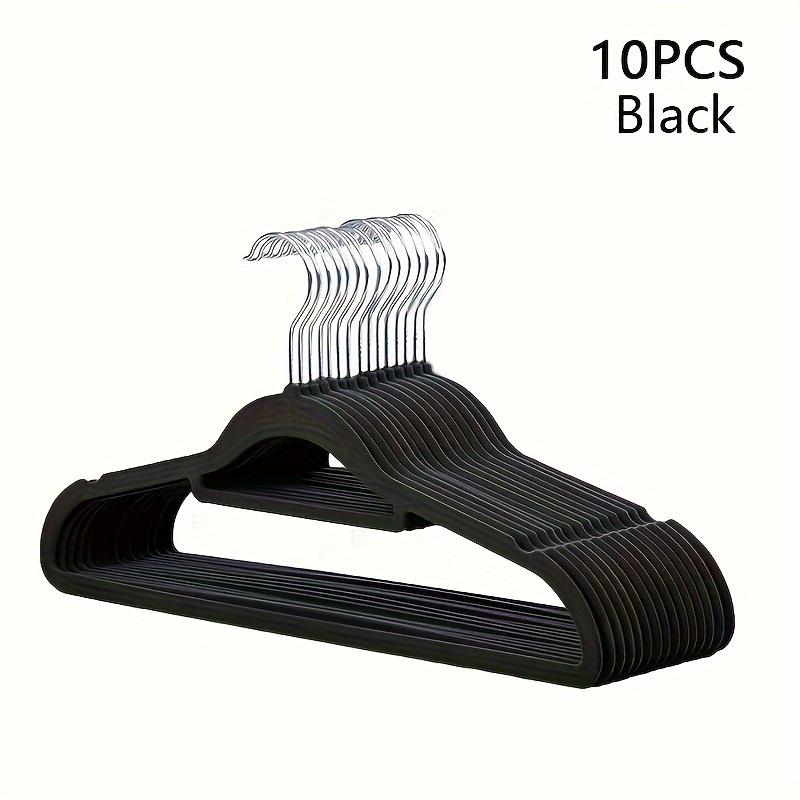 

10 высококачественных бархатных противоскользящих вешалок для экономии места Органайзер для гардероба для организации специальной одежды для домашнего использования чёрный
