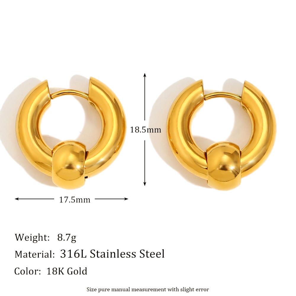 

MamacitaSlay Geometric18K Gold Plated Hoops women s earrings Waterproof Daily stainless steel women s jewelry new in earrings золотой
