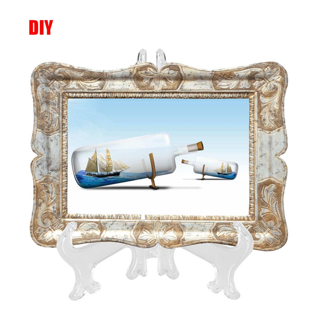 10pcs Folding White Plastic Plate Holders Dish Picture Frame Decorative Display Stand Rack