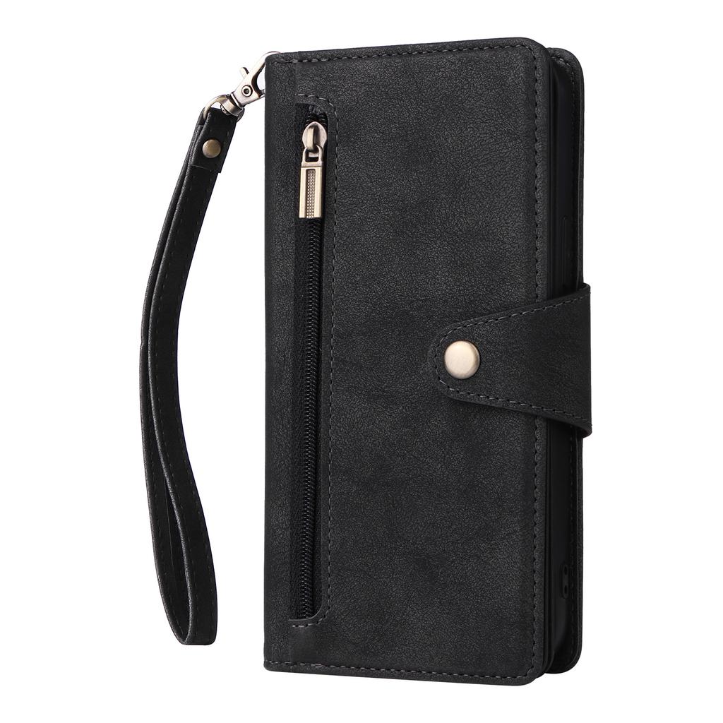 Suitable for Samsung S23 Mobile Phone Case Rivet Buckle Card Wallet Leather Case S22 Fantasy Nine Card Zipper Anti Fall Protection Cover