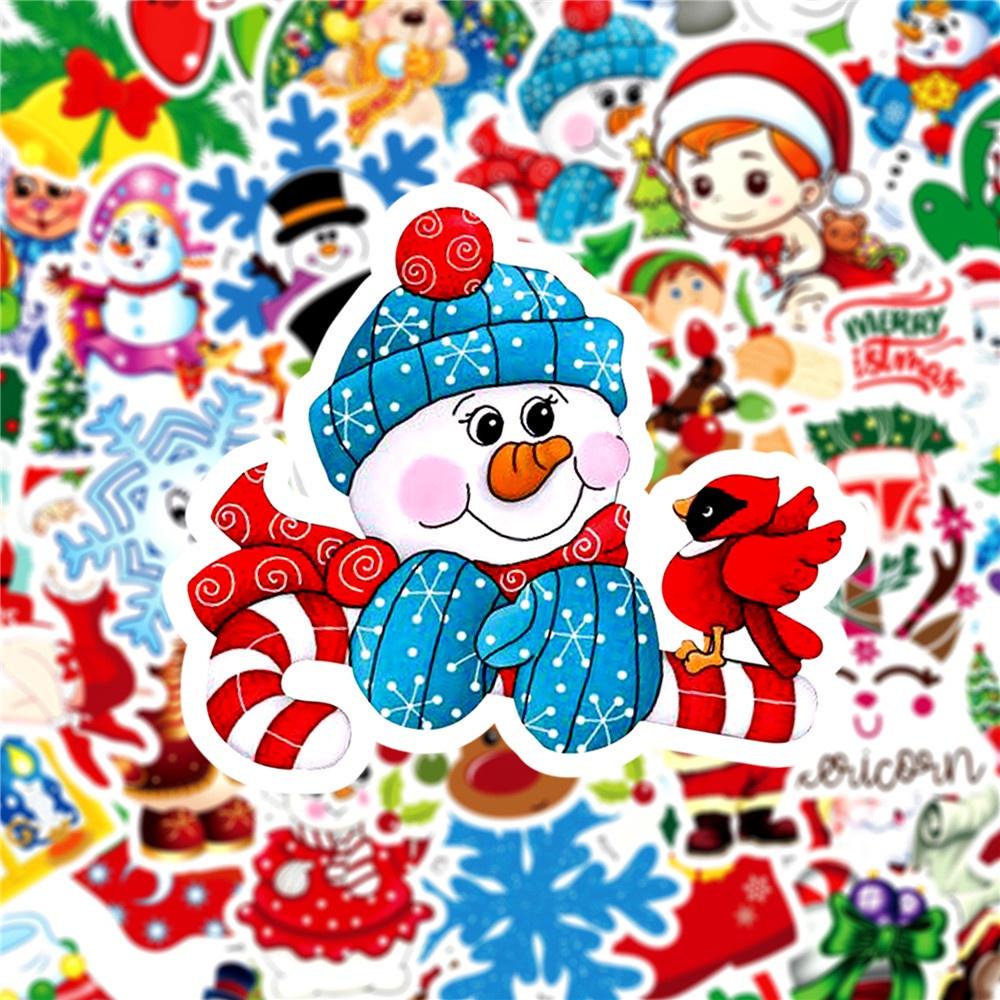 50 Christmas Themed Cartoon Stickers For Scrapbooking And Decorations