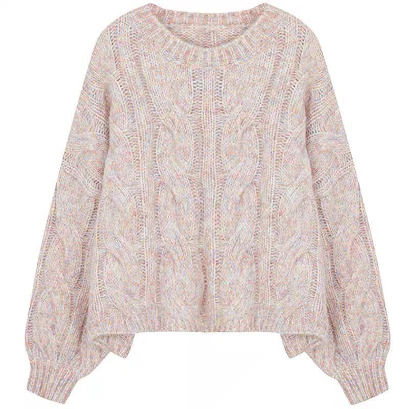 

Розовый мягкий свитер женский сладкий свободный верх трикотаж дизайн Sense маленький пуловер короткий трикотаж 2XL розовый