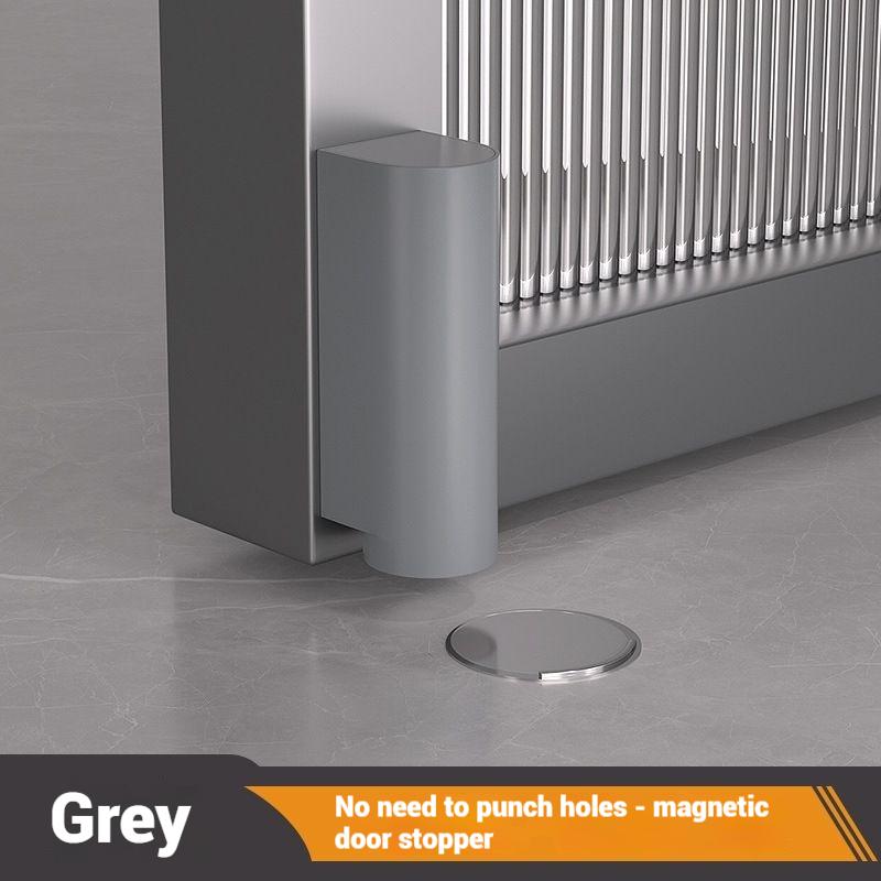 Magnetic Door Stopper Stainless Steel Heavy Duty Door Stop Black Nail-free Door Suction Door Holder Door Stop Hardware
