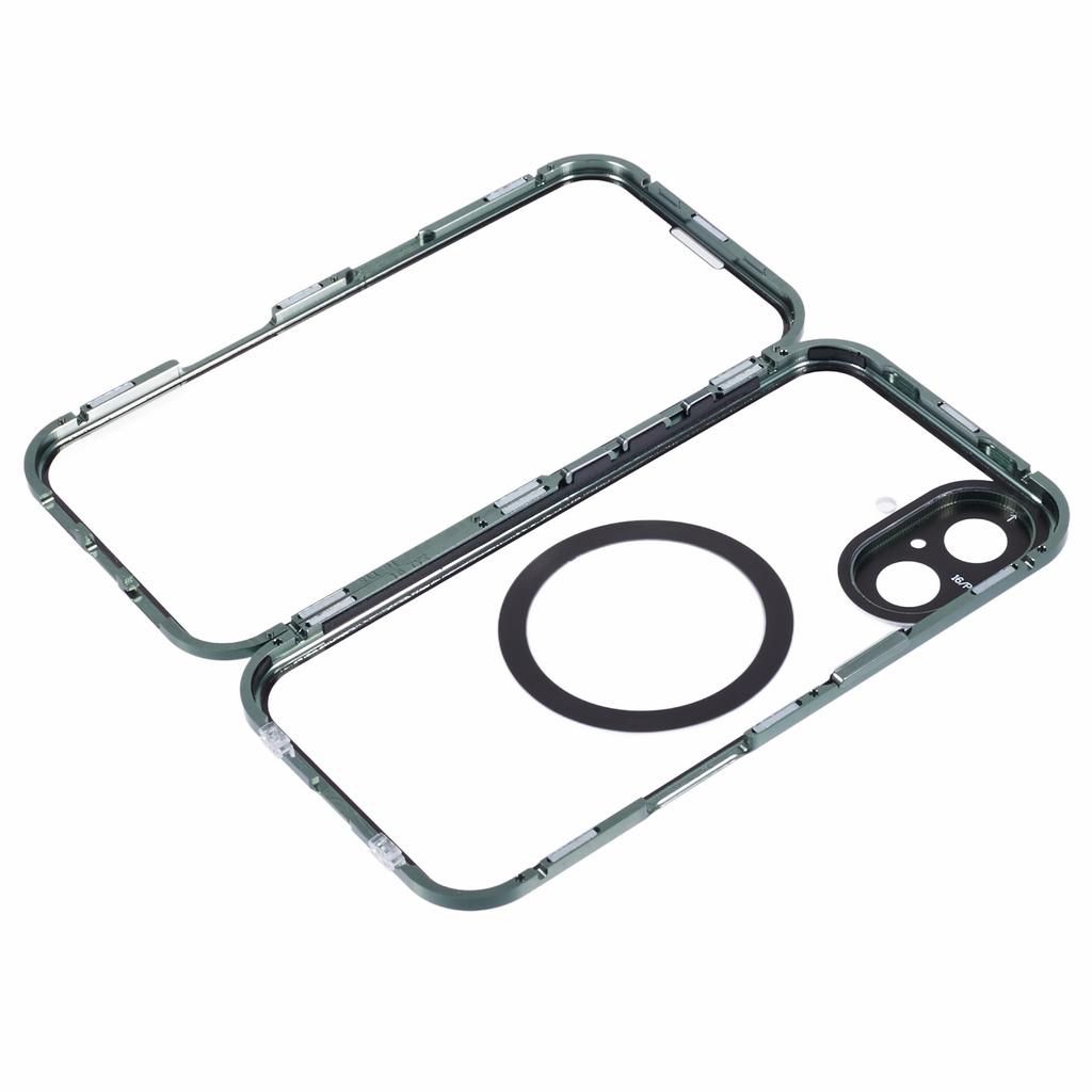 Für iPhone 16 Hülle Doppelseitiges gehärtetes Glas Handyhülle Kompatibel mit MagSafe Vollschutz