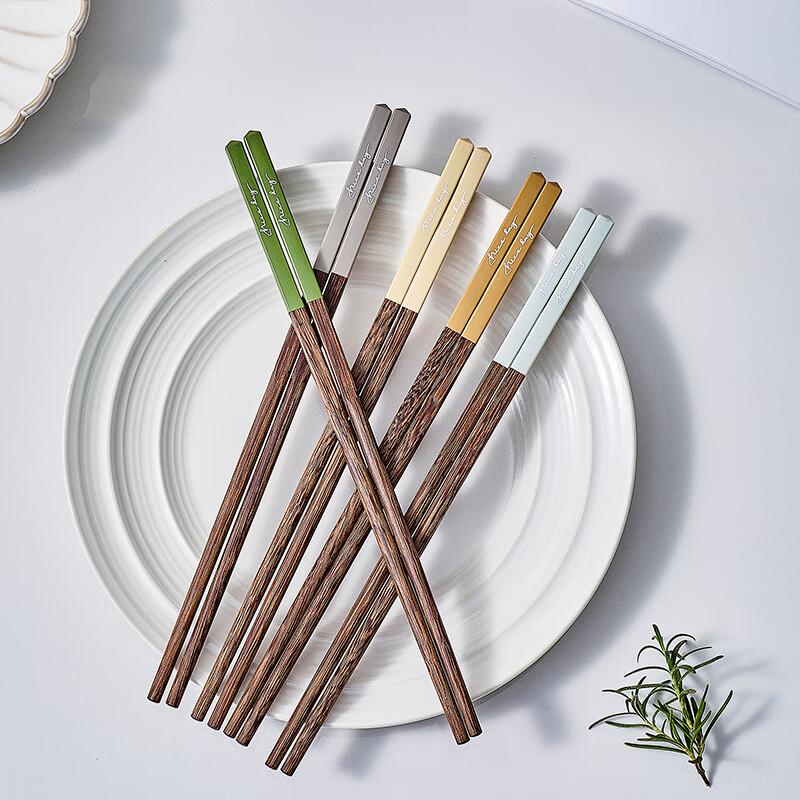 TREEJACK Natural Solid Wood Chopsticks 5 Pairs