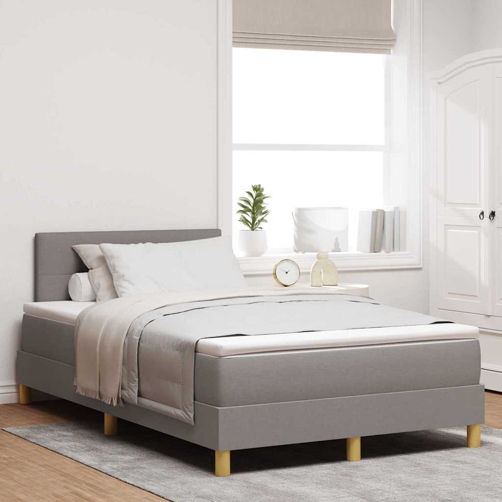 Box Spring Bed with Headboard Taupe 120 x 190 cm Fabric