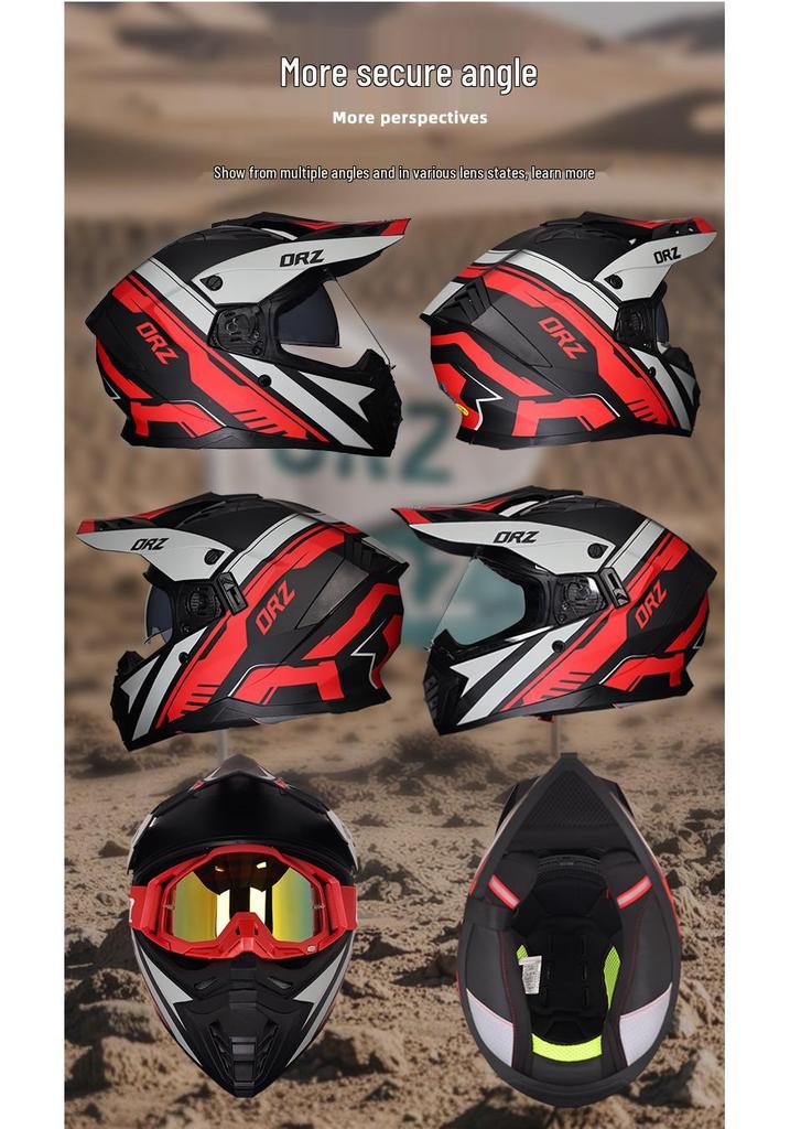 Unisex Motorcycle Rally Helmet with Single Visor for Road and Off-Road Long Distance Travel