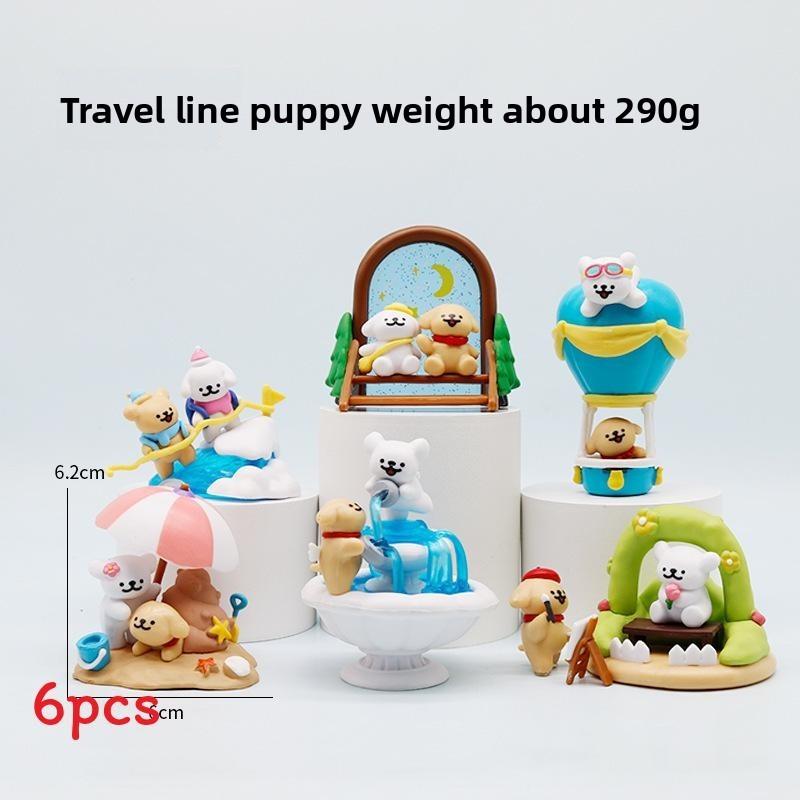 Dog Pvc Maltese Figure Model Sets With Magnetic Design For Kids Collectors And
