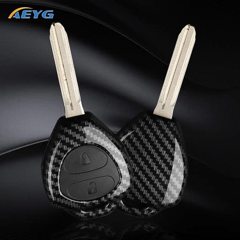 

Abs Carbon Fiber Car Key Case Cover For Toyota Auris Hilux Corolla Fortuner Prado Verso Camry Reiz Yaris Vitz Vios Rav4 Ractis