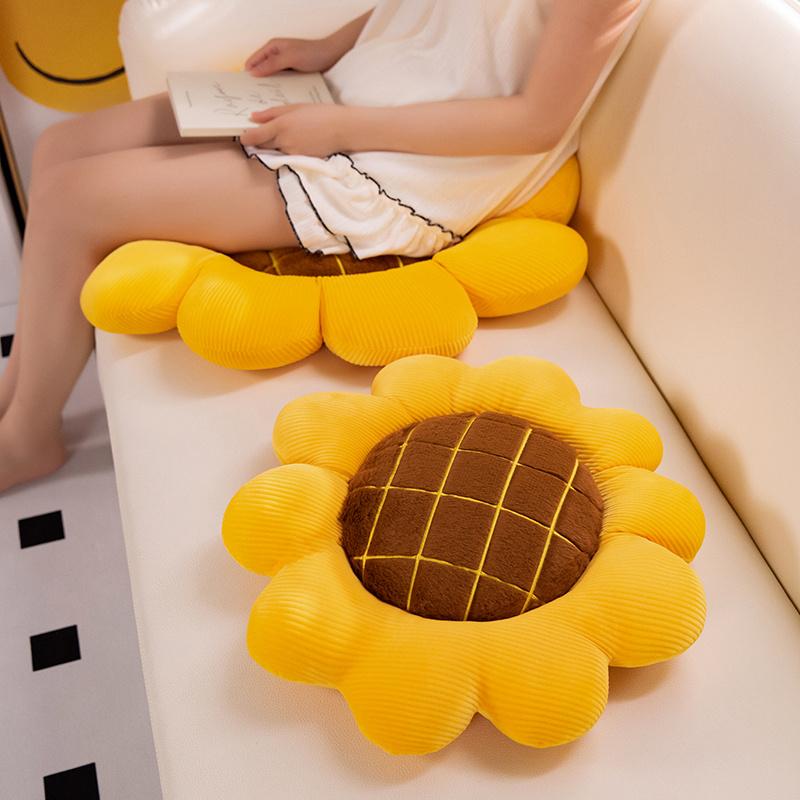 Cuscino Peluche Girasole 35x40x50cm Petali di Fiore Ripieni Cuscino per Seduta Decorazione Divano Sedia Supporto Lombare Peluche Regalo