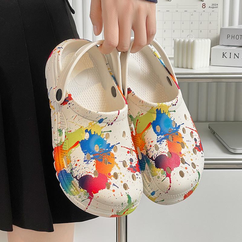 2025 Women's High Heel Summer Sandals: Closed Toe, Thick Soles, Cute Style for Outdoor & Home Wear