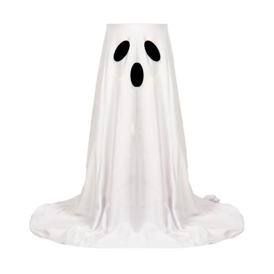 32" Lysende Spøkelse Godteriskål Stativ Utendørs Glødende Spøkelse Halloween-dekorasjon Søt Knask eller Knep Godteholder for Ytterdør Verandadekor