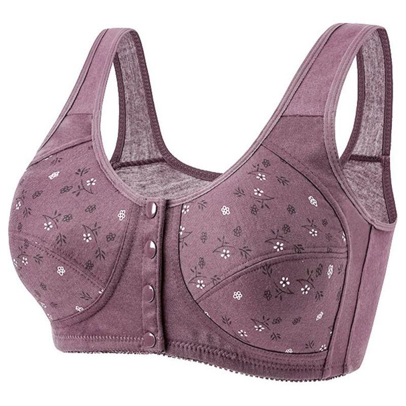 Damski Biustonosz Duży Rozmiar Zapinany z Przodu Biustonosz na Szerokim Ramiączku