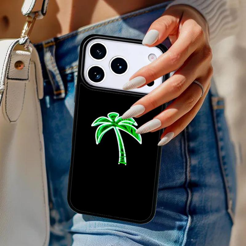 80s Retrowave Neon Palms Tree soft Phone Case For iPhone 17 Air 14 15 13 12 Max Cover For Apple 15 16 16e 11 Pro Max Plus Coque