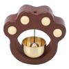 Cat Paw Shopkeeper Bell Wooden Door Chime with Brass Bell Magnetic Installation for Home Office Cabin Tent Walnut Color
