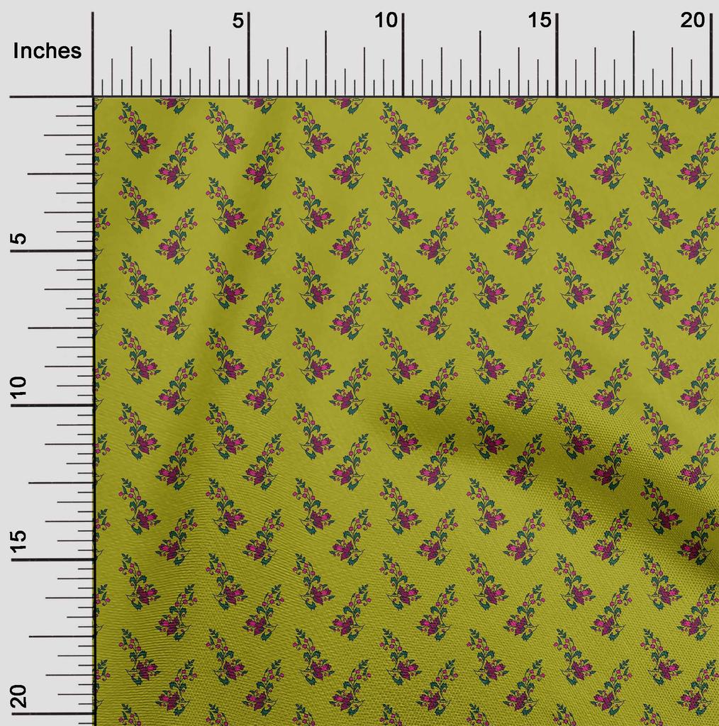 oneOone Cotton Flex Blush Pink Fabric Leaves & Floral Block Sewing Fabric By The Yard Printed Diy Cloth Sewing Supplies 40 Inches