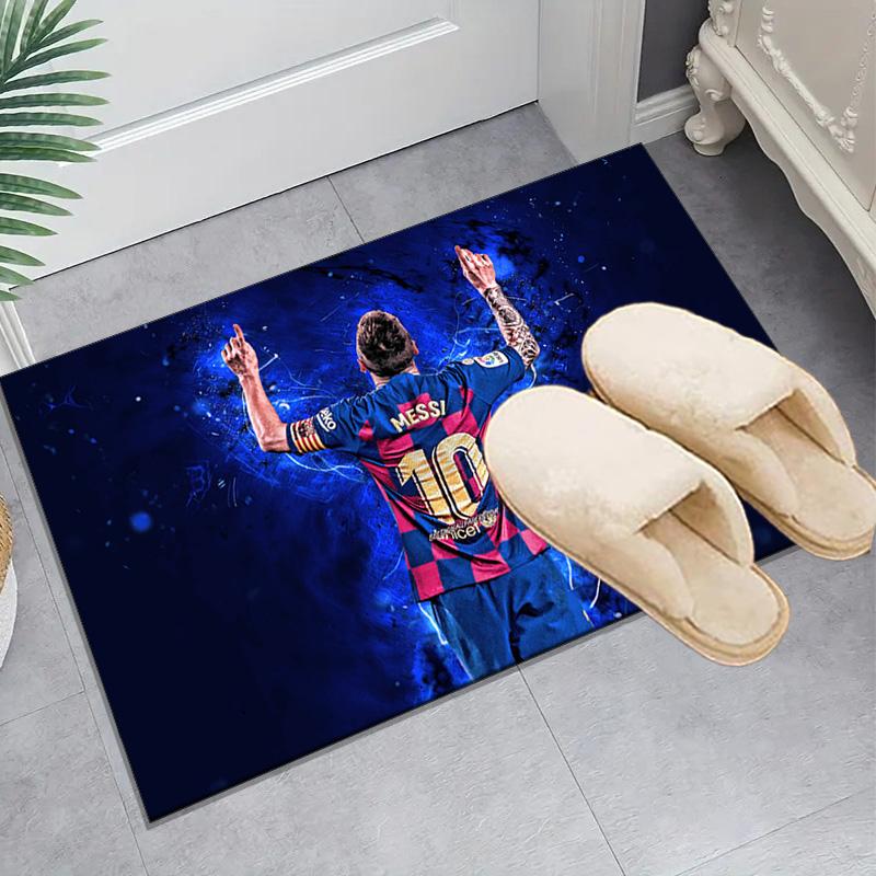 1PC Argentina Football Star Messi Rug Game Carpet, Floor Mat for Bedroom Living Room Entryway Rug, Home Decor Idea Gift for Christmas birthday
