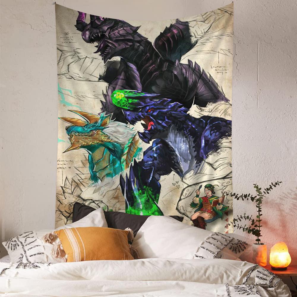 Monster Hunter Printed Large Wall Tapestry Cheap Hippie Wall Hanging Bohemian Wall Tapestries Mandala Home Decor