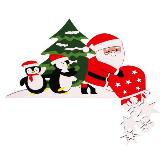 Christmas Door Topper Decoration Wood Santa Claus Reindeer Door Frame Corner Sign