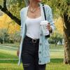 Women's Knit Cardigan Sweater Long Sleeve Button Front Open Front Casual Loose Fit Coat