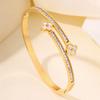 Fashion explosion Titanium steel  Personality high sense Girls lucky grass flower versatile ing full diamond 