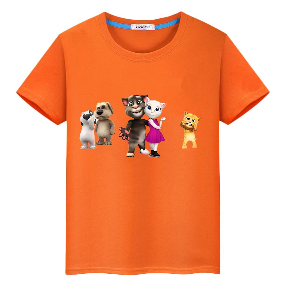 T-Shirt für Jungen (10 Jahre) mit sprechendem Tom-Katzenmotiv, 100 % Baumwolle, Anime-Stil, Pride-T-Shirt, Kawaii-Top, kurzes Y2K-Weihnachts-T-Shirt für Mädchen