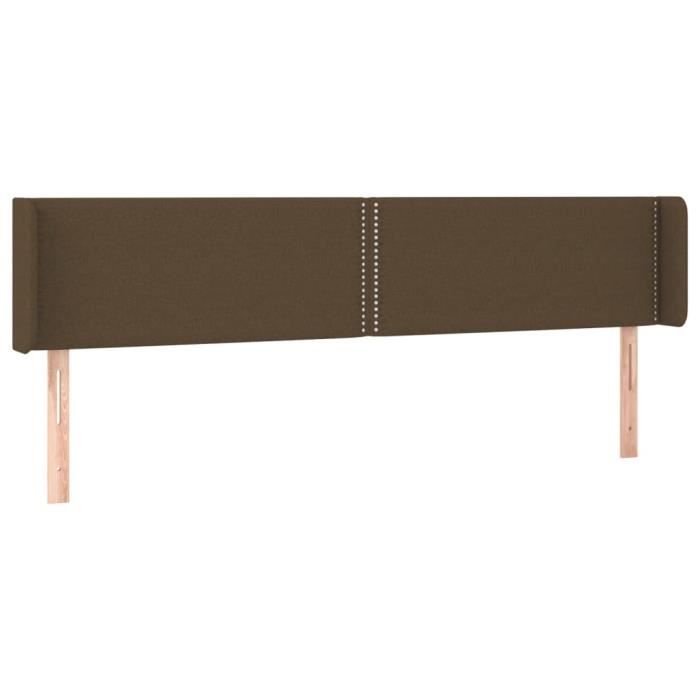 VidaXL Headboard with Ears Dark Brown 183x16x78-88 Cm Fabric3118645