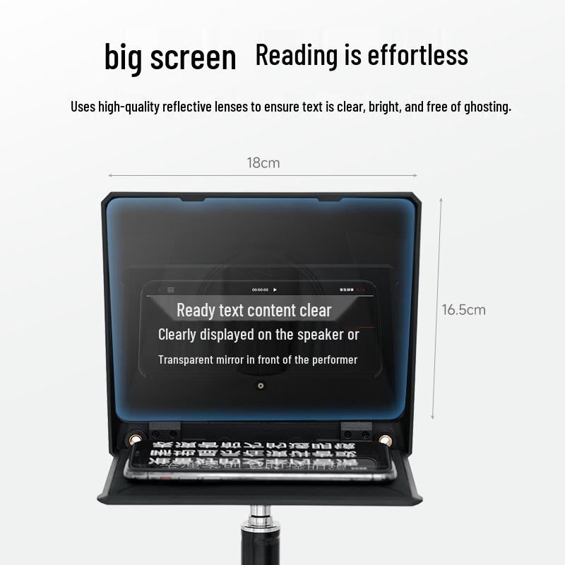 Ambitful Zhi Jie T1 Pro Foldable Teleprompter for Mobile Phones, Tablets, and Live Broadcasts