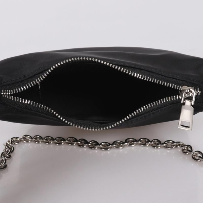 Women Vintage Nylon Shoulder Hobo Bags Fashion Chain Underarm Crossbody Bags CLE