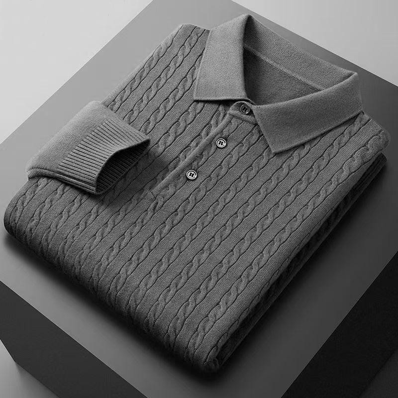 

Men S Autumn Knitted Pullover Sweaters Woolen Button Cable Sweater Slim V-Neck Long Sleeve Winter Outerwear Warm Heavyweight Top L темно-серого