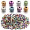 100pcs/lot Plating Wrinkle Acrylic Beads Colorful Round Loose Beads For Jewelry Making DIY Necklace Bracelet Accessories