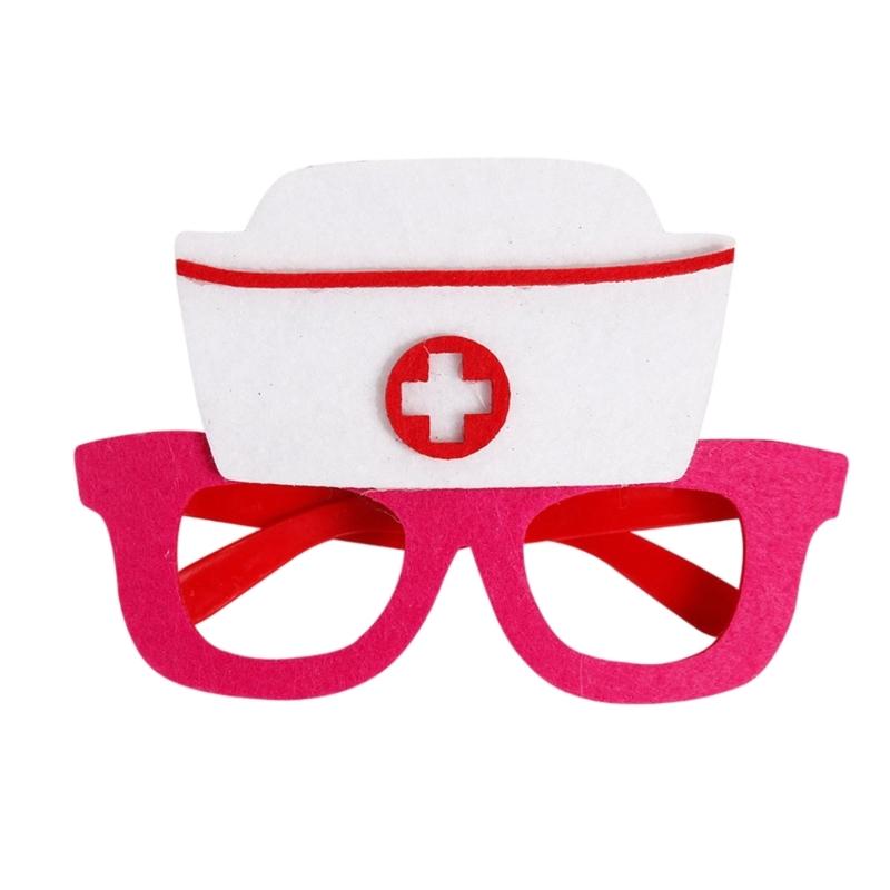 Nurse Costume Accessories Nurse Caps Glasses Nurse Headband Party Eyewear for Nurse Graduation Party Halloween Cosplay